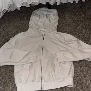 White, Garage Crop Zipup Size Medium